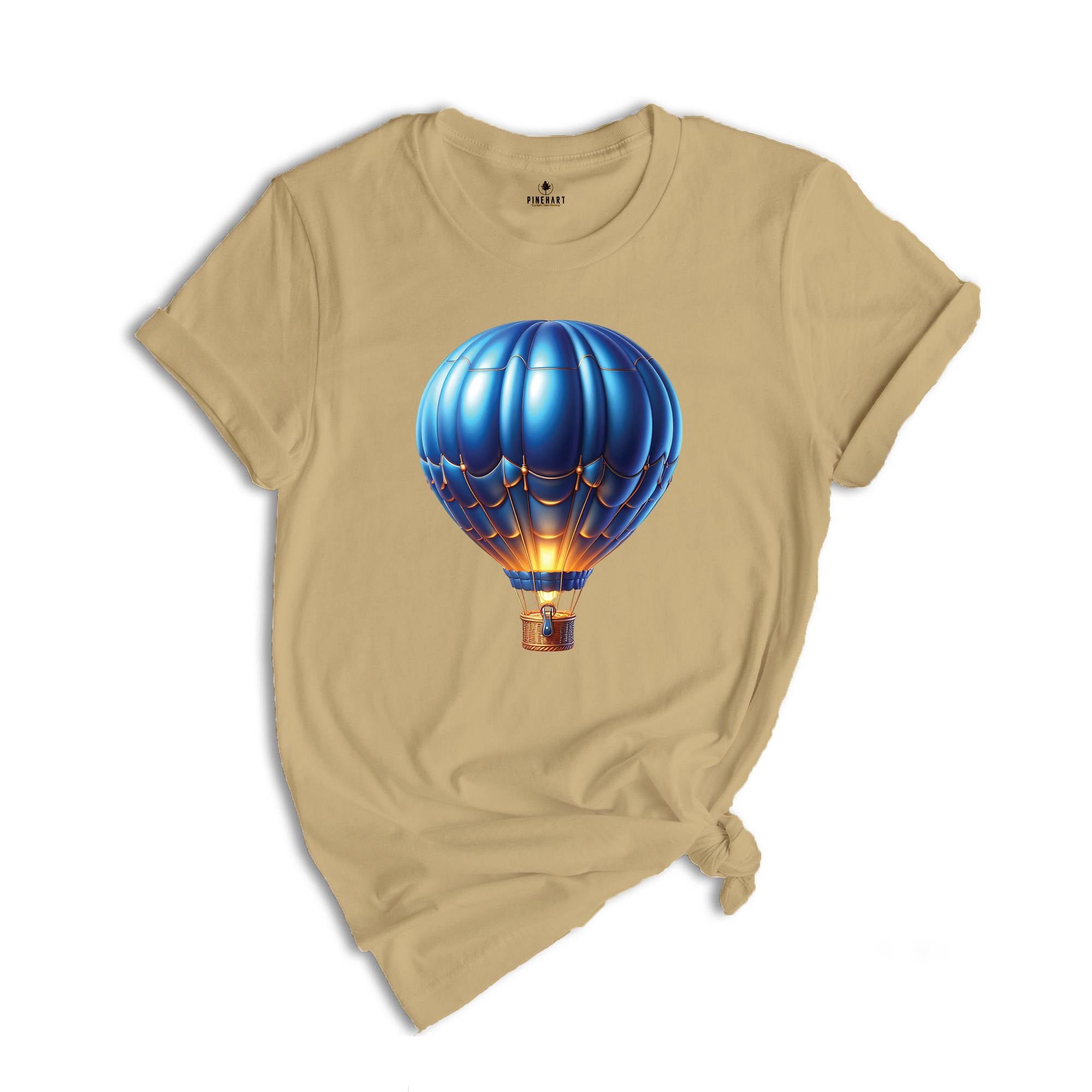 Hot Air Balloon Shirt, Vintage Hot Air Balloon Shirt, Vintage Blue Balloon Shirt, Hot Air Balloon Gift, Watercolor Airship Shirt