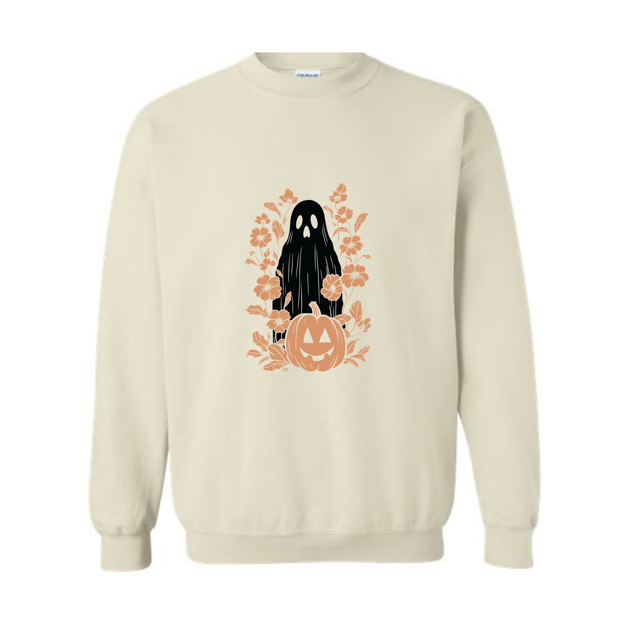 Floral Ghost Halloween Sweatshirt, Halloween Autumn Hoodie, Pumpkin Hoodie, Ghost Sweatshirt, Halloween Gifts