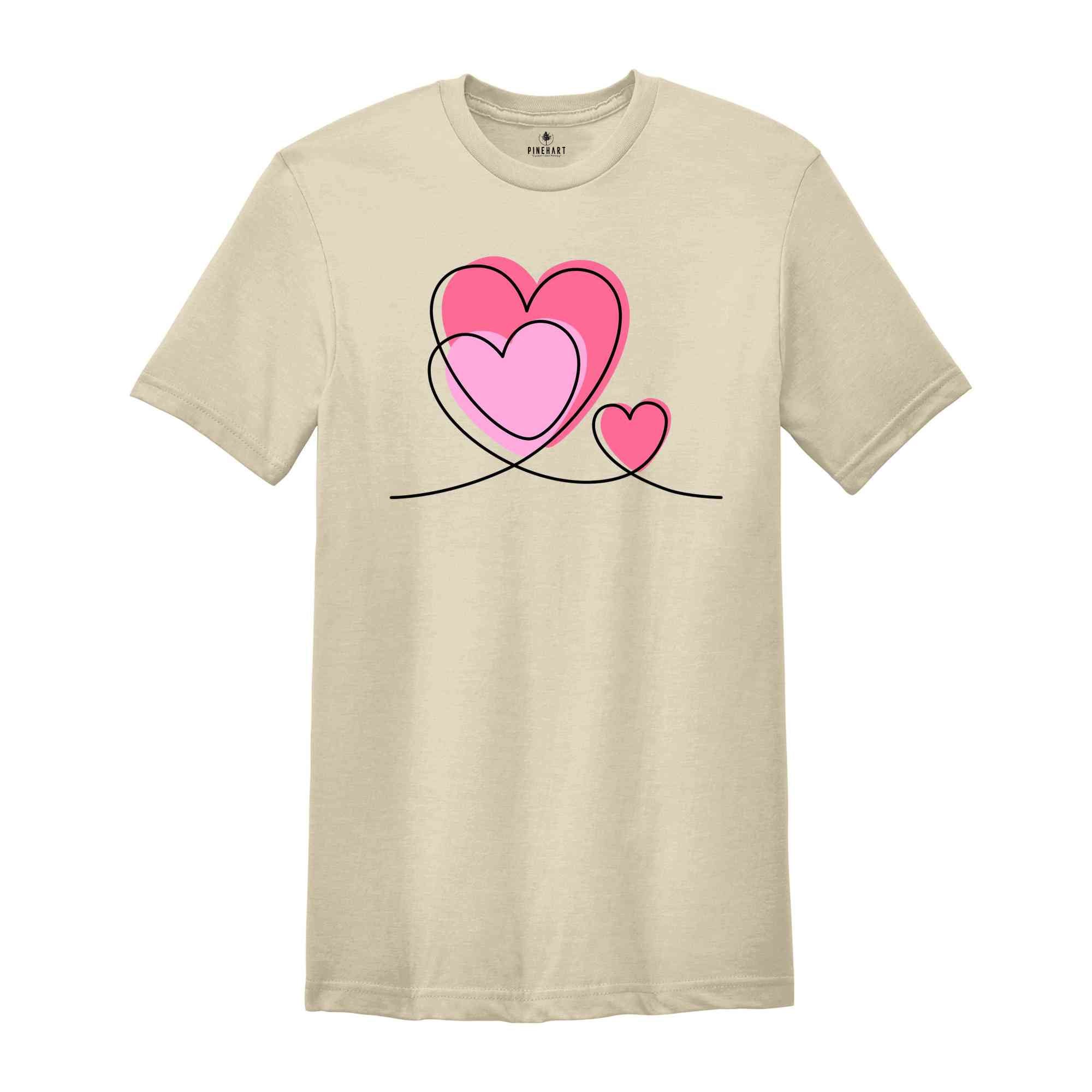 Heart Trio Valentine’s Day Shirt, Matching Valentines Couples,3 hearts valentines shirt, Anniversary Shirt