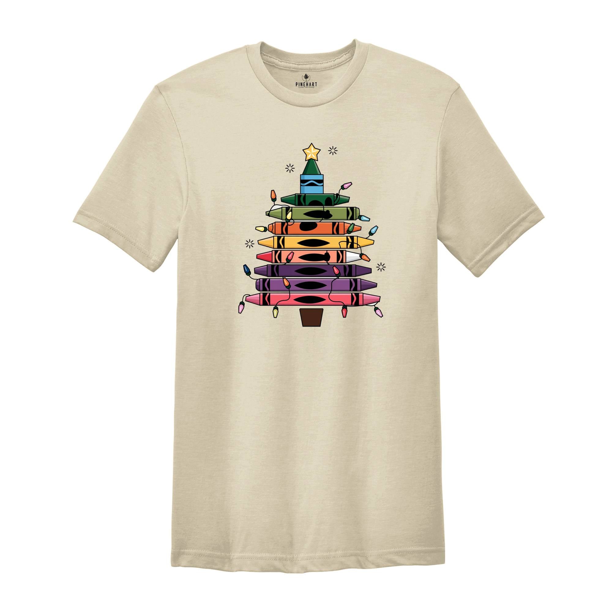 Christmas Crayons Tree Shirt, School Teacher Shirt, Art Teacher Shirt, Cute School Shirt Christmas, Christmas School Shirt, Xmas Teacher Tee