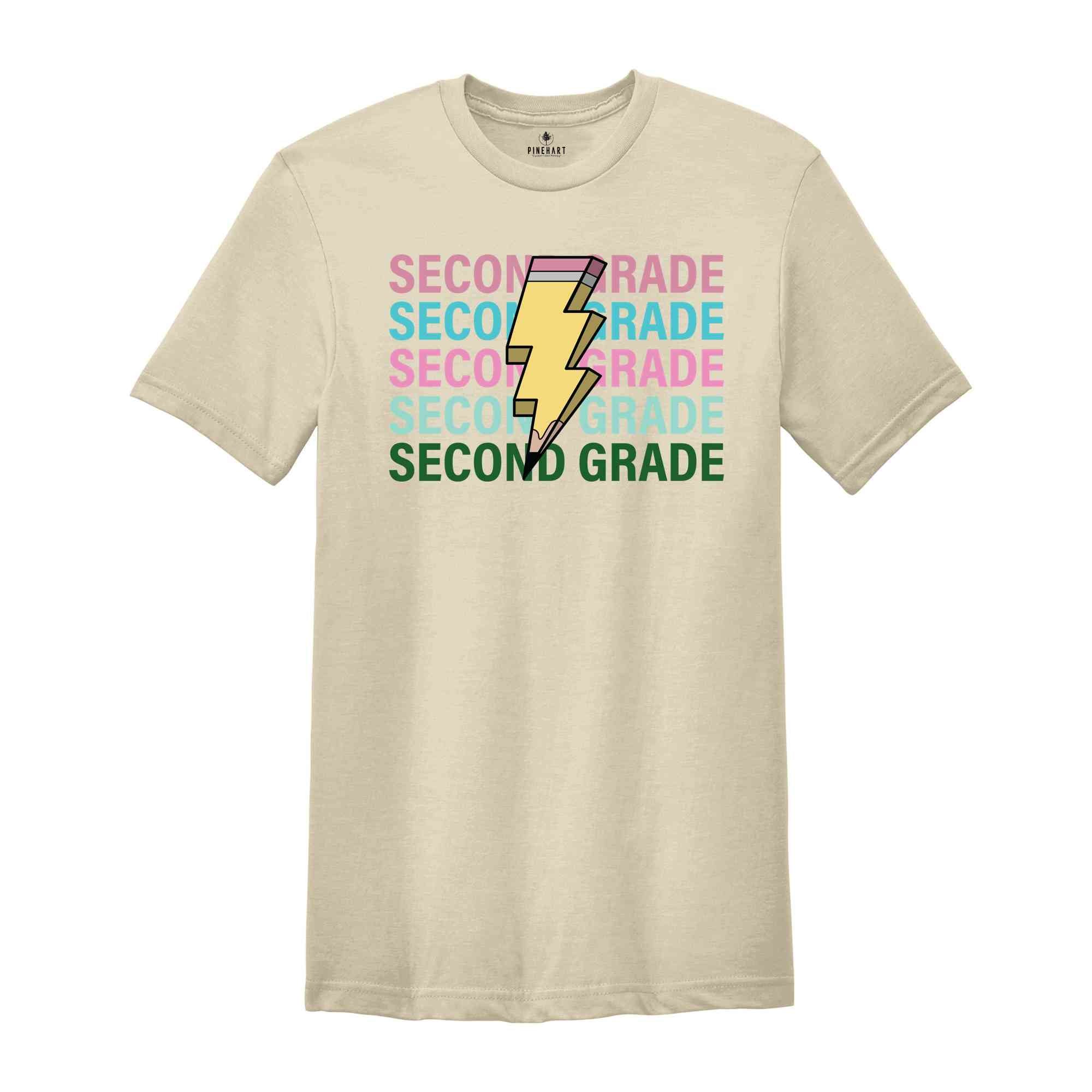 Second Grade Pencil Shirt, Pencil Bolt Shirt, Retro Shirt, Back To School Shirt, School Shirt, Teacher Shirt, Pencil Shirt, Teacher Gift