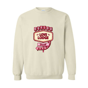 Cupids Love Lodge Vacant Sweatshirt, Valentines Day Sweatshirt, Lover Sweatshirt, Couple Sweatshirt, Gift For Valentines Day