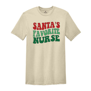 Santa’s Favorite Nurse Shirt, Christmas nurse tee, holiday nurse shirt, Nurse Shirt, Nurse Holiday Gift, Cute Santa Shirt, Retro Santa Shirt