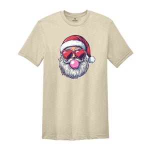 Retro Santa Blowing Bubble Shirt, Santa Claus Shirt, Santa Face Shirt, Funny Christmas Shirt, Cute Christmas Shirt, Holiday Season Shirt