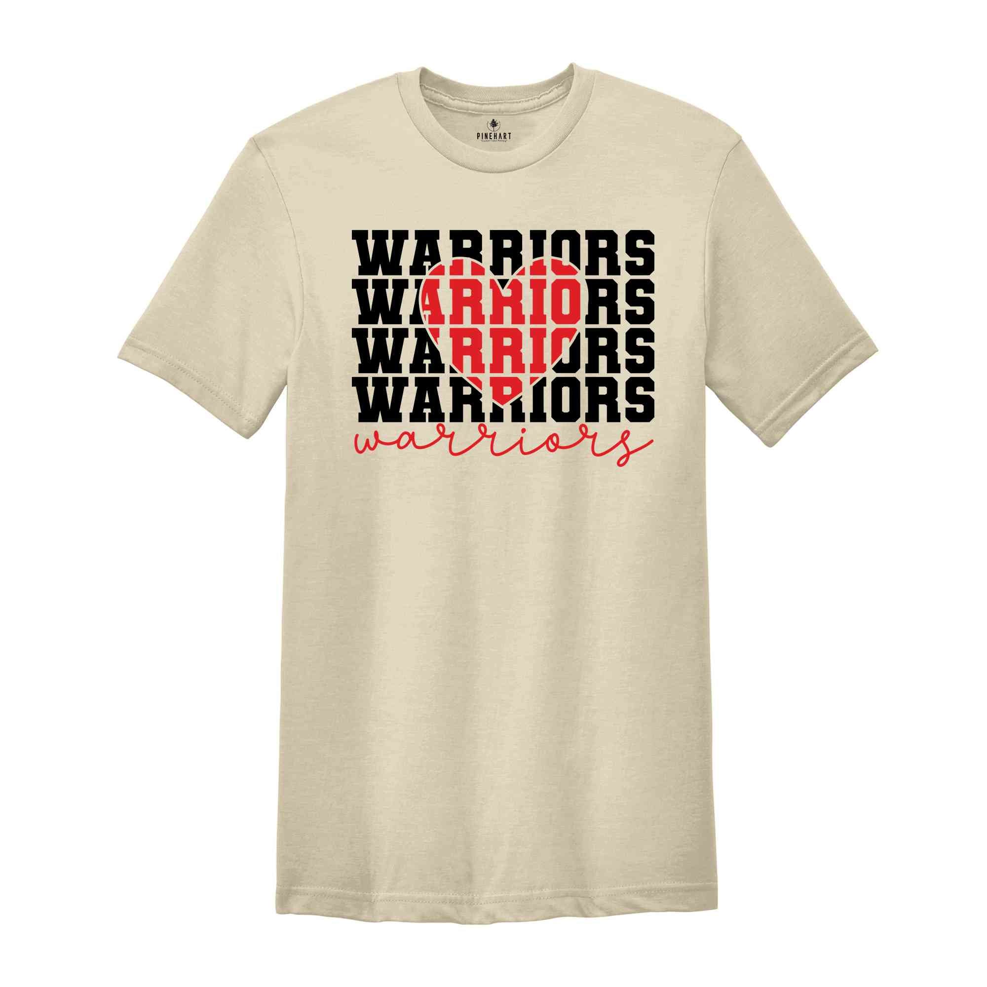 Team Mascot Shirt, Warriors Team Shirt, Warriors Football Shirt, Warriors Fan Shirt, Warriors School Shirt, Warriors School Spirit