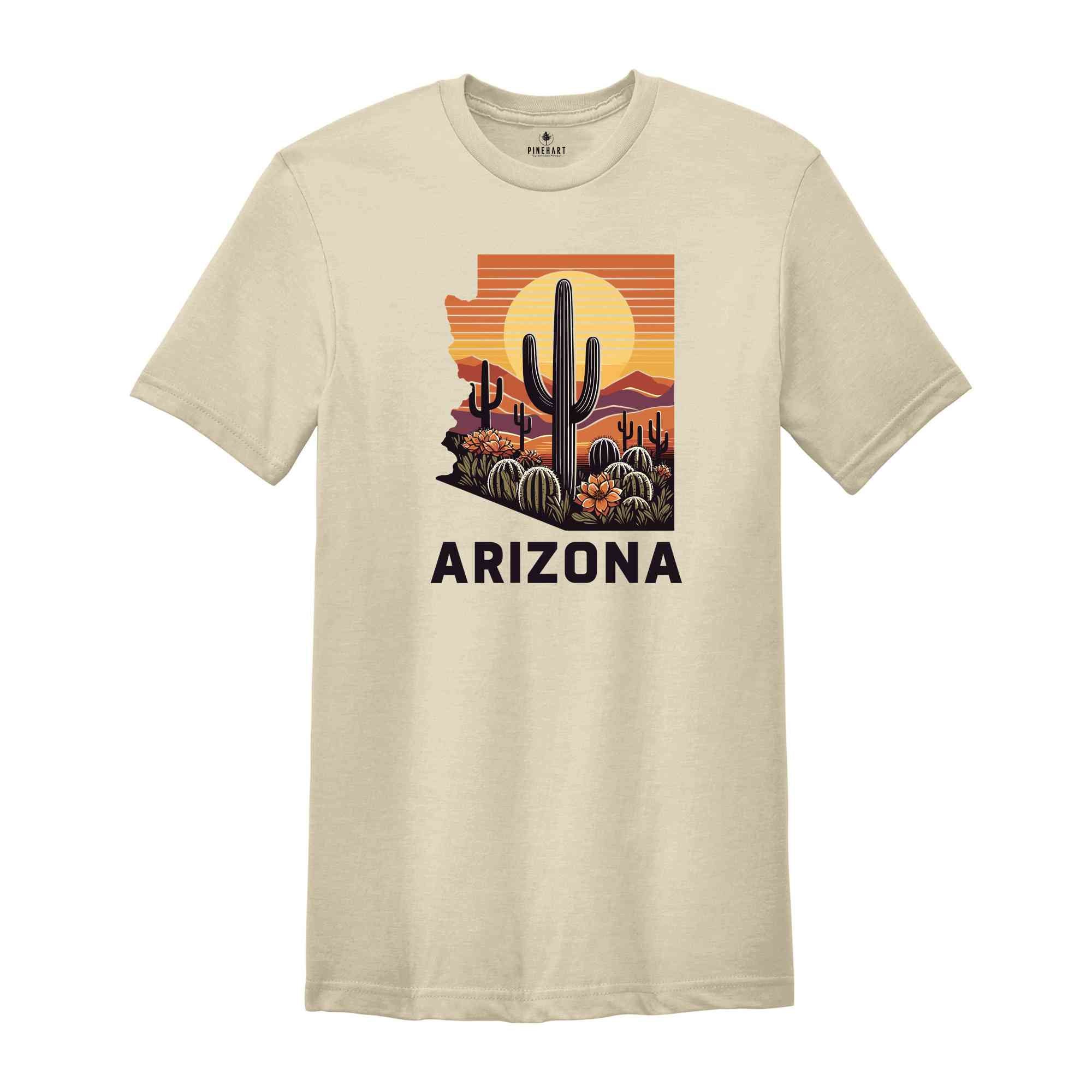 Vintage Arizona Saguaro Cactus Shirt, Prickly Pear Arizona Shirt, Arizona State Shirt, Arizona Sunset Shirt, Arizona Desert Shirt