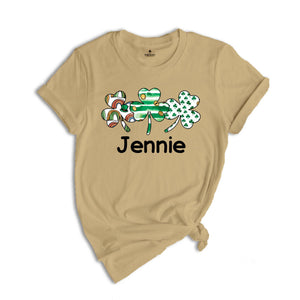 Custom Shamrock Name Shirt, Custom Name St Patrick's Day, Personalized Clover Shirt, Irish Shirt, Lucky Shirt, Shamrock Shirt, Custom Name