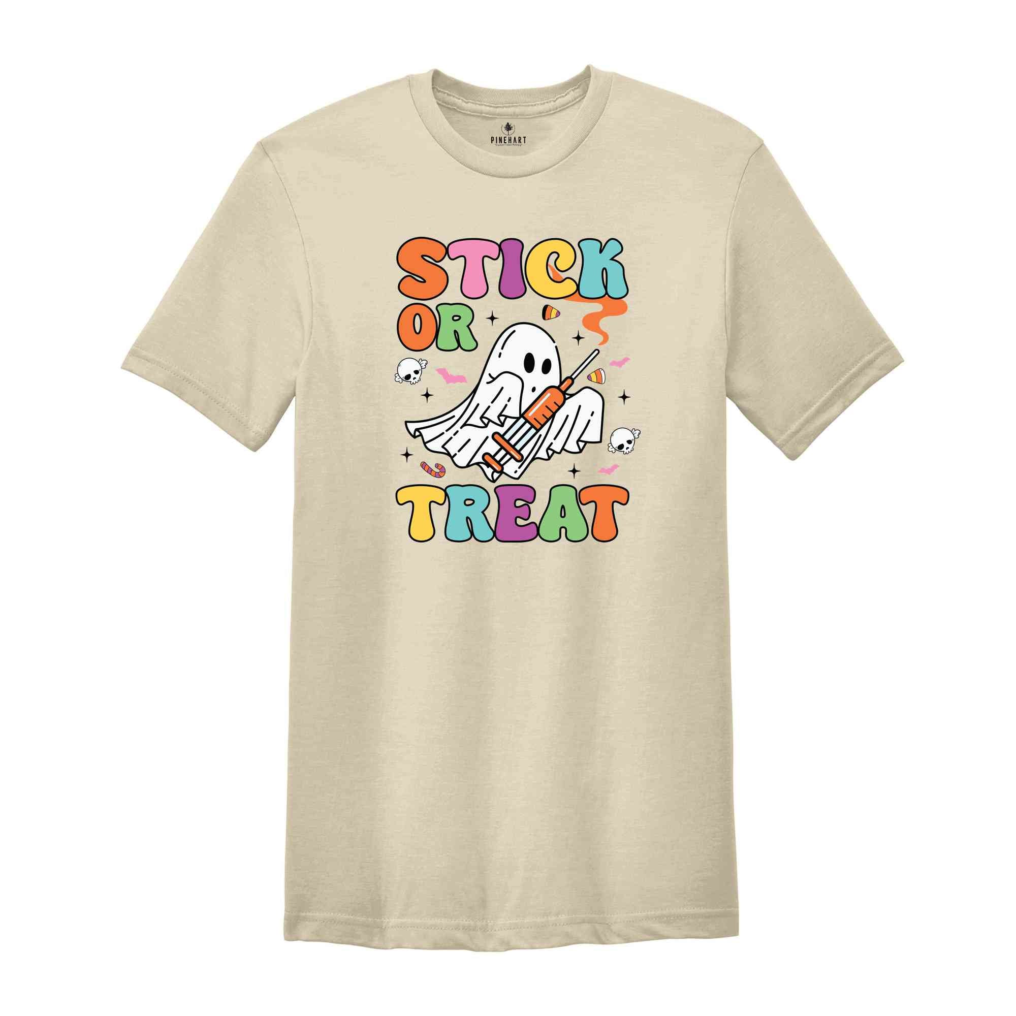 Stick Or Treat Shirt, Nurse Halloween Shirt, Nurse Ghost Shirt, Ghost Halloween Shirt, Halloween Gift, Spooky Season Shirt, Cute Nurse Gift