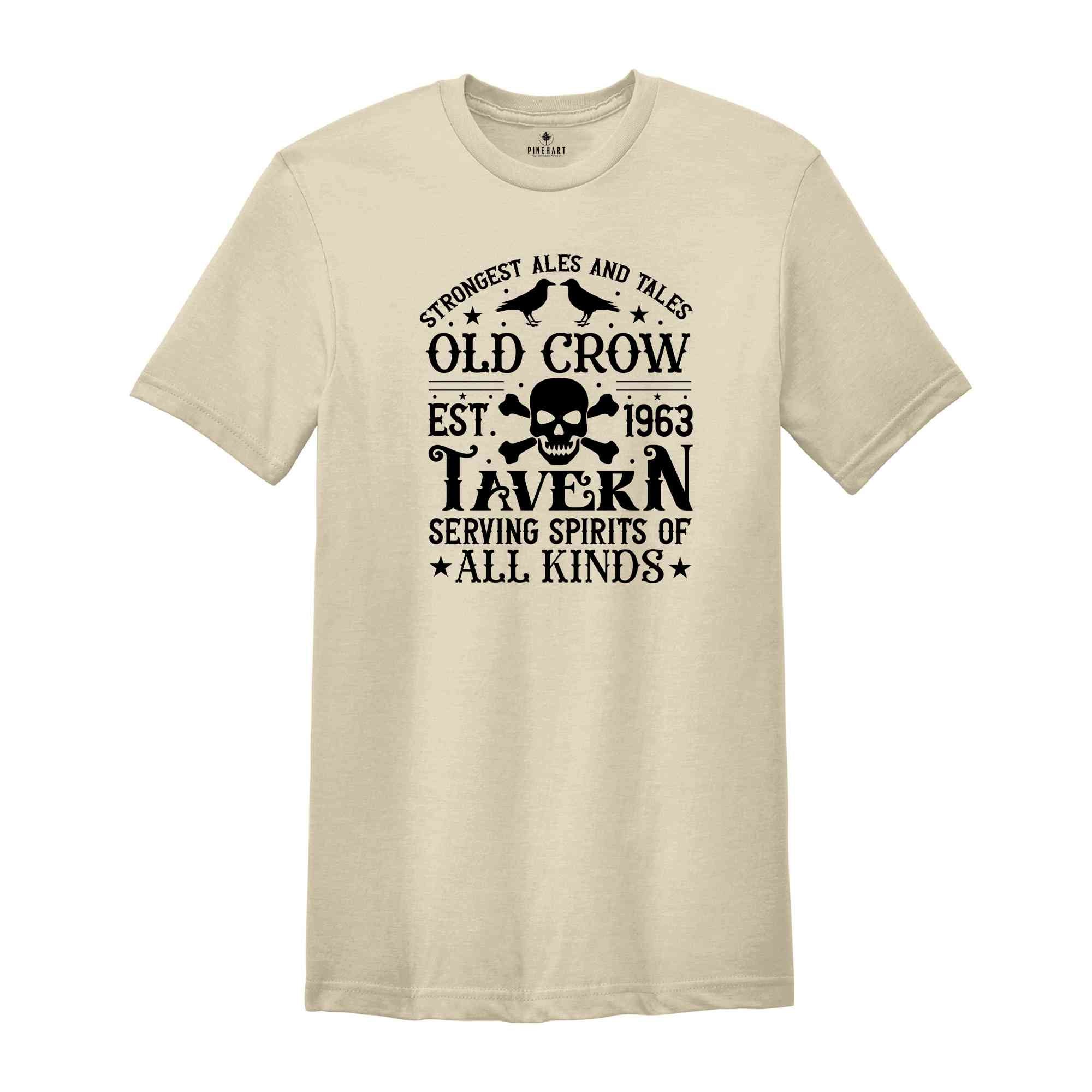 Strongest Ales And Tales Old Crow Tavern Shirt, Halloween Shirt, Spooky Pumpkin Shirt, Halloween Party Shirt, Halloween Gift