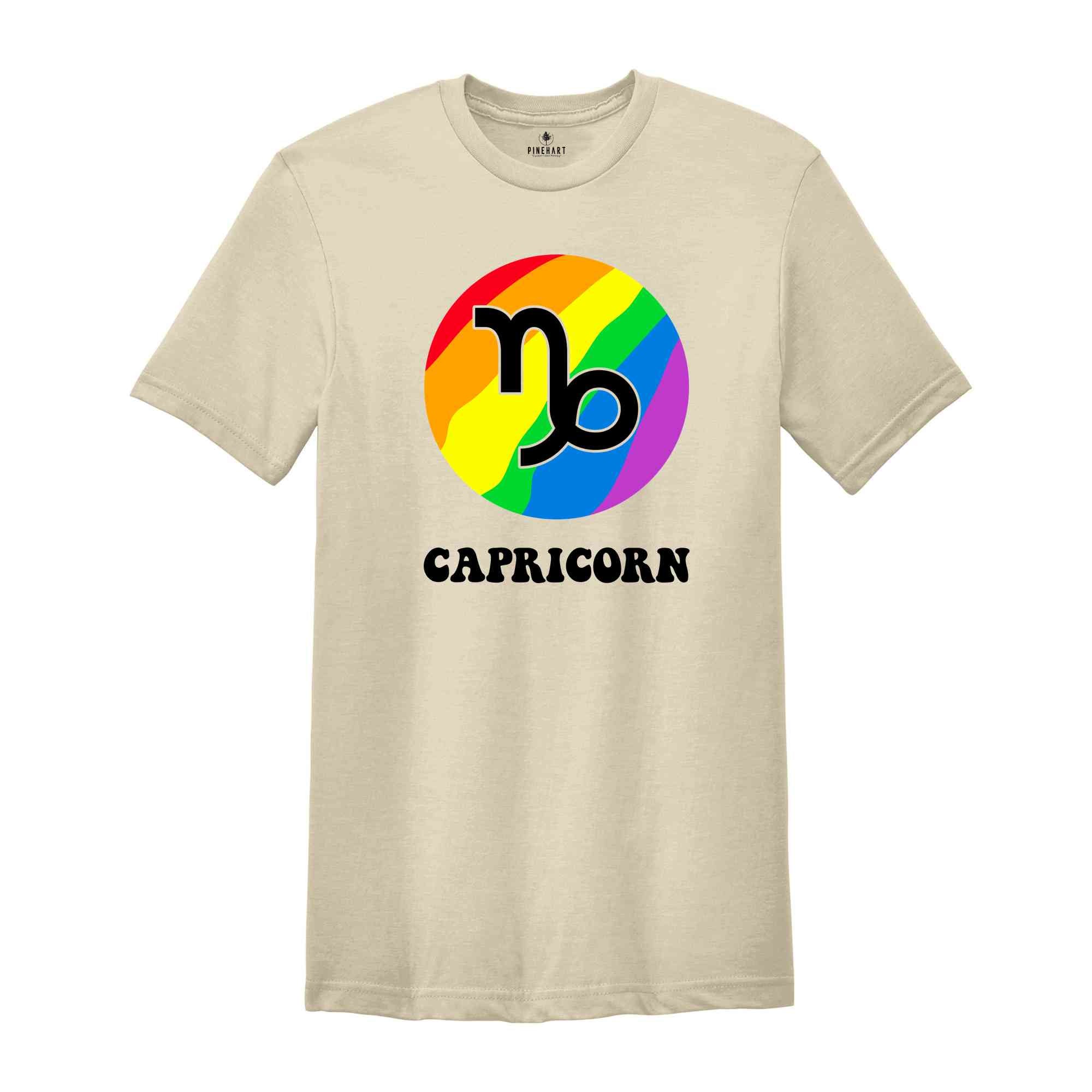 Capricorn LGBT Shirt, Zodiac Sign Shirt, Capricorn Birthday Shirt, LGBTQ Pride Shirt, Pride Month Shirt, Rainbow Shirt, Zodiac Tshirt