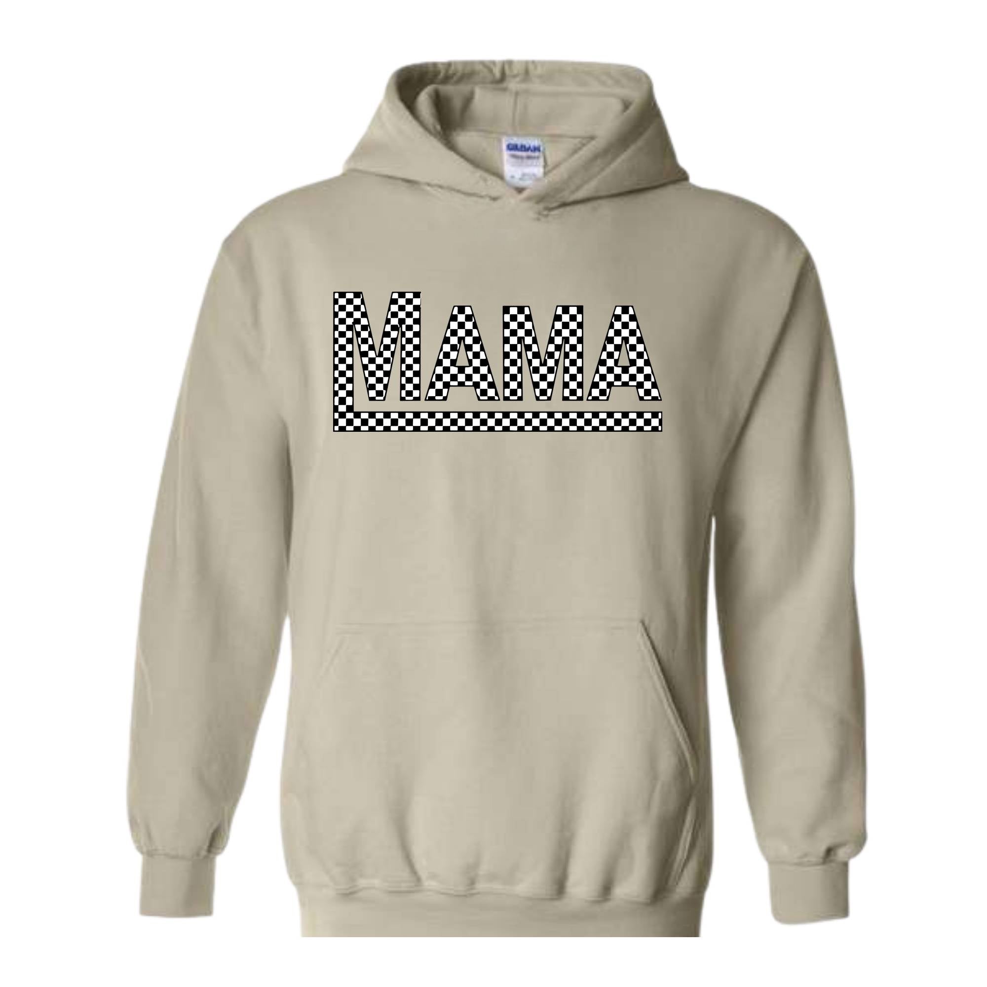 Checkered Mama Sweatshirt, Mom Hoodie, Mother's Day Gift, Cute Mom Hoodie, New Mom Hoodie, Best Mom Hoodie, Grandma Hoodie