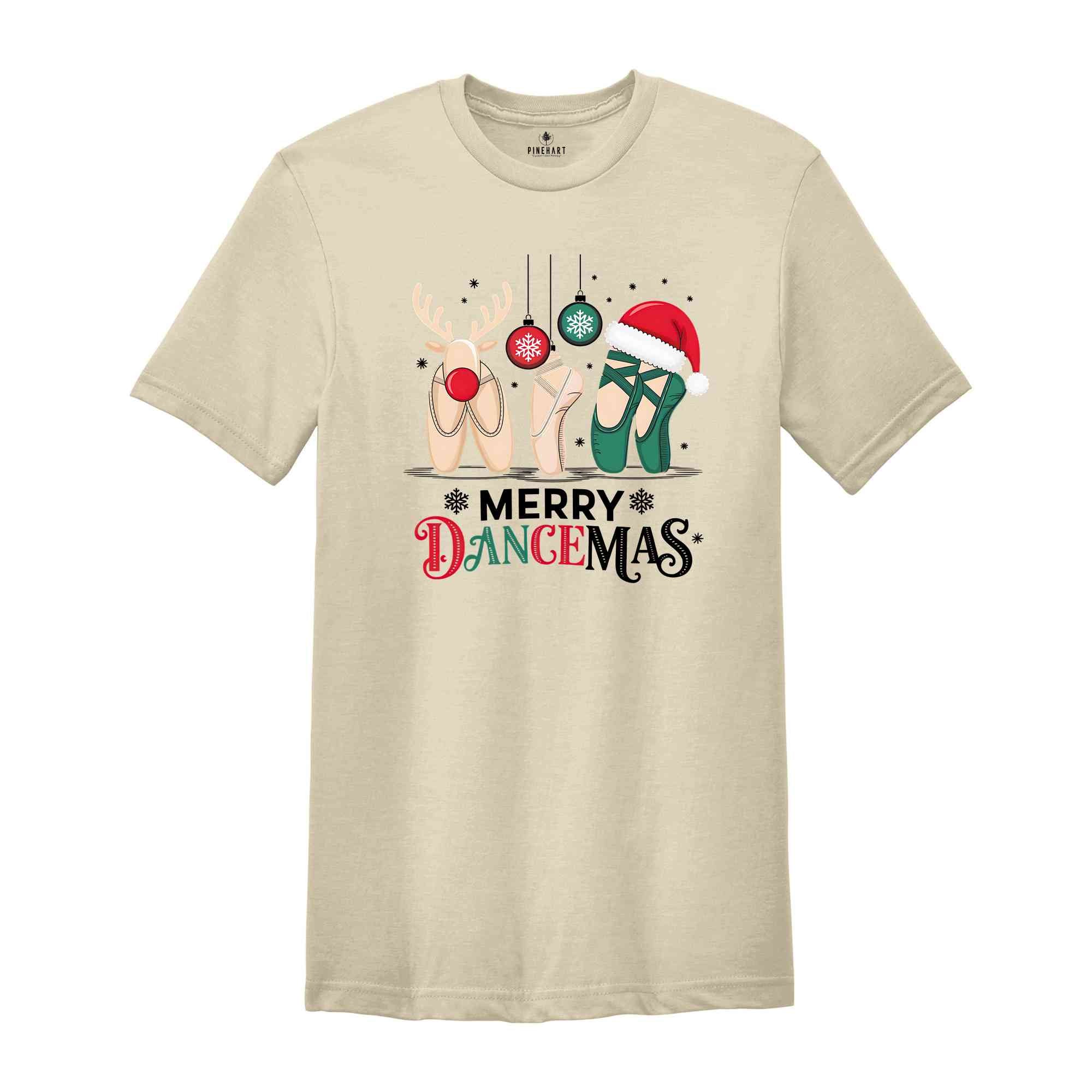 Merry Dancemas Shirt, Ballerina Shoes T-Shirt, Dance Teacher Tee, Dance Lover Gift, Ballet Dancer Shirt, Christmas Teacher Shirt