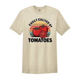 Easily Excited By Tomatoes Shirt, Tomato Gifts, Funny Tomato Shirt, Tomato Farm Shirt, Tomato Fruit Shirt, Tomato Shirt, Tomato Day