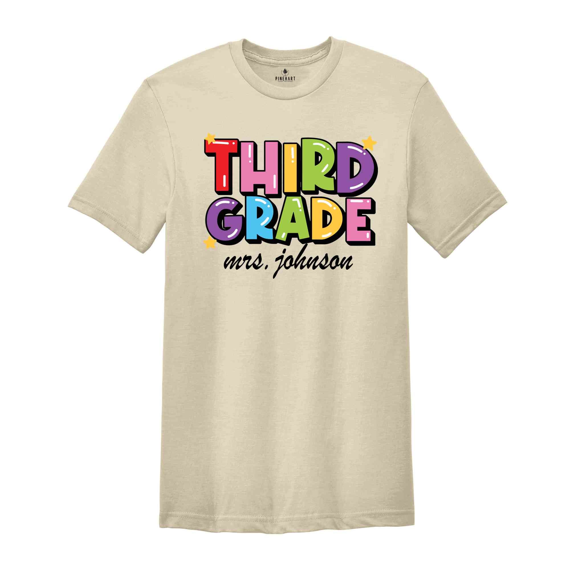 Custom Third Grade Teacher Comfort Colors® Shirt, Third Grade Dream Team Shirt, Personalized 3rd Grade Teacher, Back to School Teacher Gifts