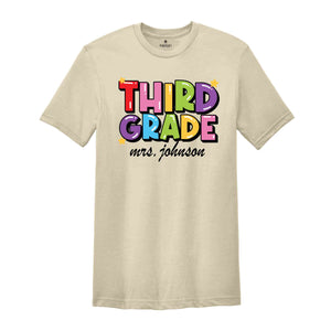 Custom Third Grade Teacher Comfort Colors® Shirt, Third Grade Dream Team Shirt, Personalized 3rd Grade Teacher, Back to School Teacher Gifts