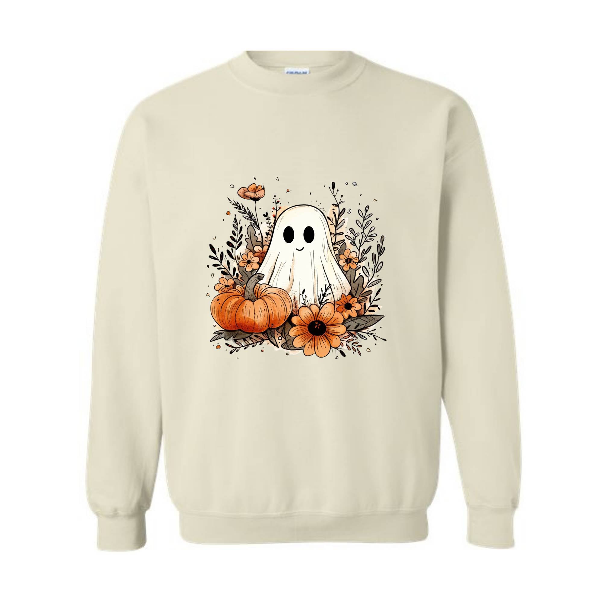 Floral Ghost Sweatshirt, Fall Ghost Sweatshirt, Fall Crewneck, Halloween Sweater, Boo Sweatshirt, Ghost Sweatshirt, Cute Fall Sweater