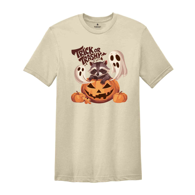 Trick or Trashy Raccoon Halloween Shirt, Retro Raccoon Tee, Cute Raccoon Shirt, Trendy Halloween Tee, Pumpkin Gift, Halloween Tee