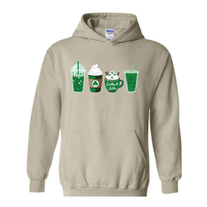 St. Patrick's Coffee Sweatshirt, Lucky Latte Hoodie, St Patrick's Day Hoodie, Funny St Patrick's Day Hoodie, Shamrock Hoodie, Lucky Hoodie