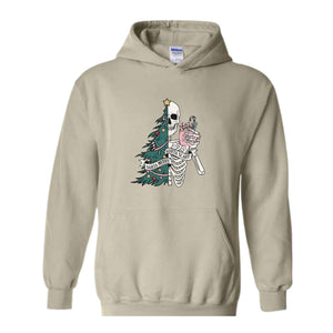 Sorta Merry Sorta Scary Sweatshirt, Christmas Skeleton Sweatshirt, Christmas Sweatshirt, Christmas Gifts, Christmas Tree Sweater