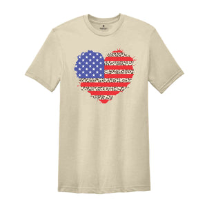 American Flag Leopard Shirt, American Flag Heart Shirt, Patriotic Shirt, USA Shirt, 4th Of July Shirt, July 4th Shirt, The US Flag Shirt