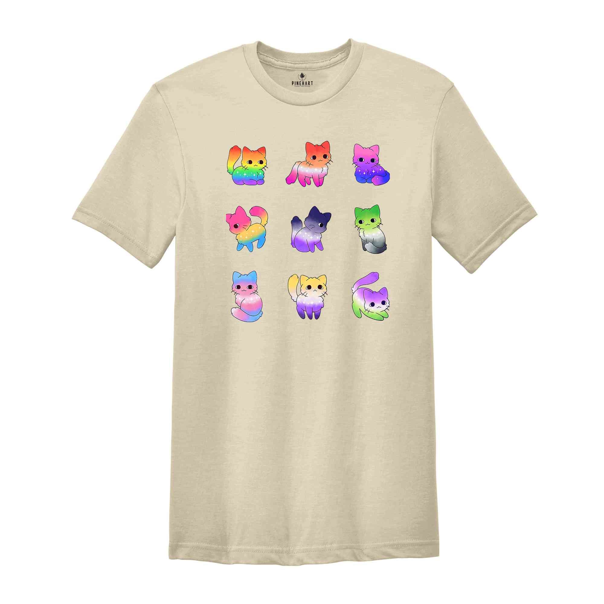 Rainbow Pride Cat Shirt, LGBT Supportive Tee, LGBT Shirt, Pride Shirt, Cat Lover Shirt, Equality Shirt, Pride Rainbow Shirt, Cute Cat Shirt