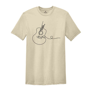 Acoustic Guitar T-Shirt, Musician Tee, Line Art Apparel, Guitar Player Tee, Cool Band Tee, Music Lover Artist Tee