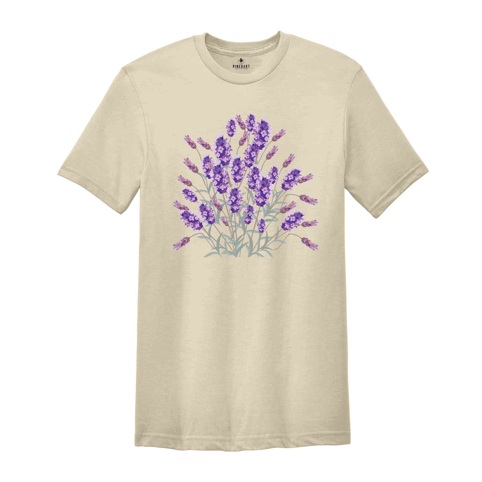 Lavender Flower Shirt, Vintage Lavender Flower Shirt, Boho Wildflowers Shirt, Vintage Botanical Flower Shirt, Gardening Shirt, Nature Shirt