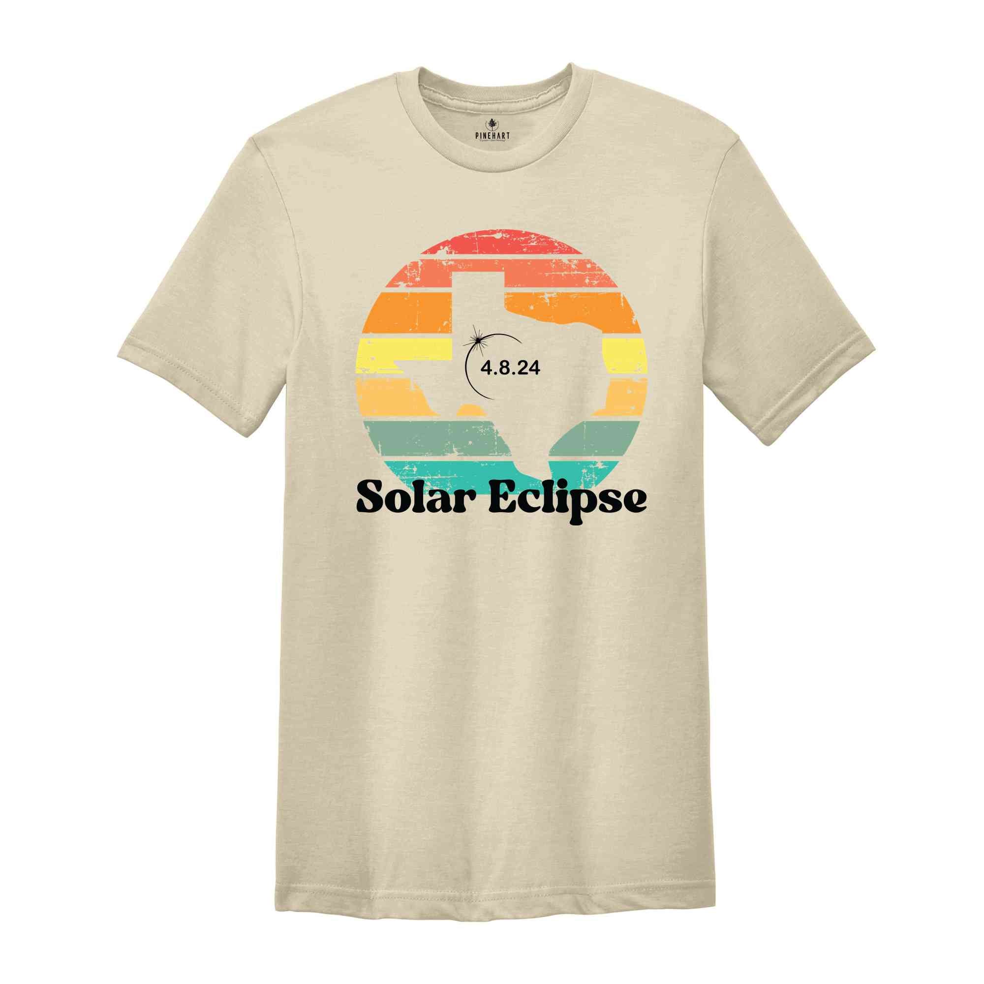 Texas Solar Eclipse T-Shirt, April 8 2024 Solar Eclipse, Total Solar Eclipse Apparel, Solar Eclipse Shirt