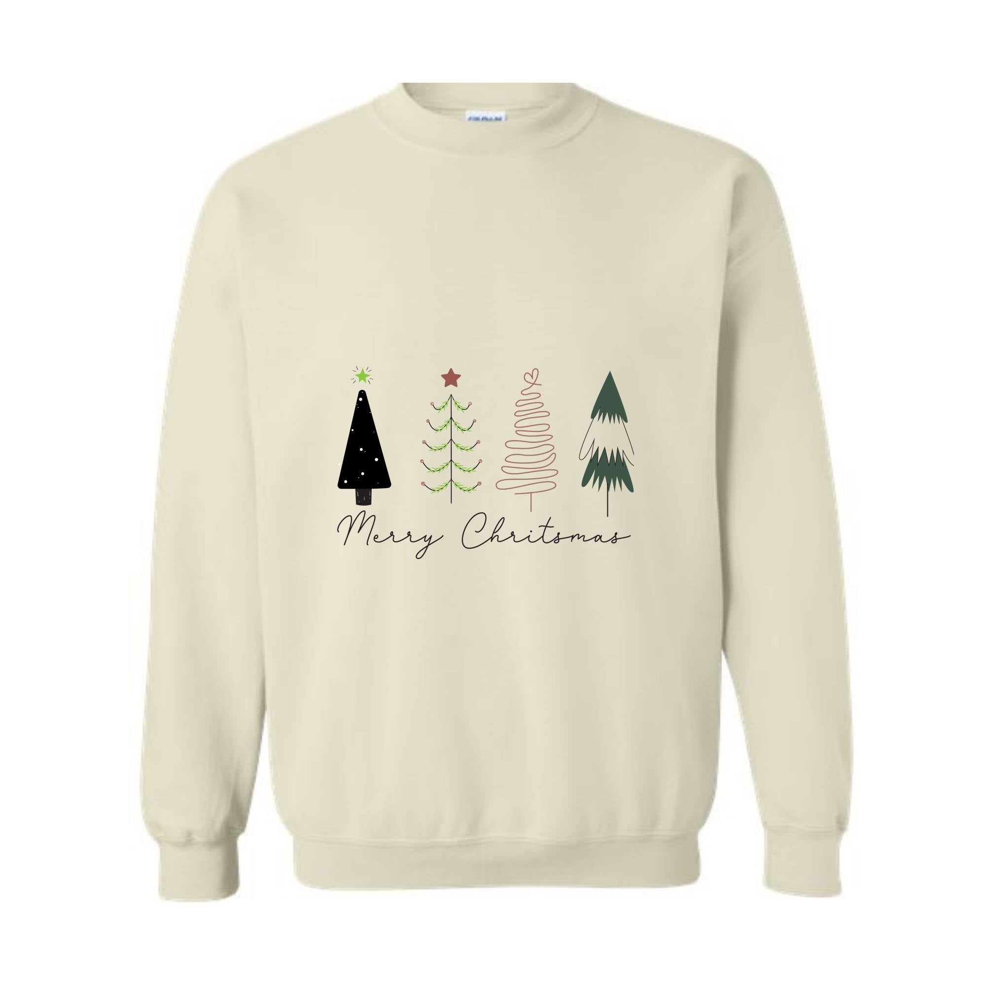 Merry Christmas Sweatshirt, Christmas Trees Shirt, Christmas Tee, Christmas Sweatshirt, Cute trees Christmas Shirt,, Christmas Tree