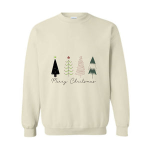 Merry Christmas Sweatshirt, Christmas Trees Shirt, Christmas Tee, Christmas Sweatshirt, Cute trees Christmas Shirt,, Christmas Tree