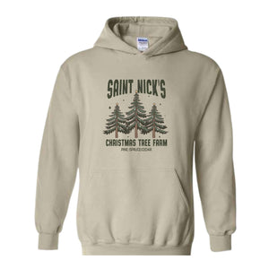 Saint Nick's Christmas Tree Farm Pine Spruce Cedar Hoodie, Christmas Hoodie, Christmas Gifts, Christmas Tree Sweater