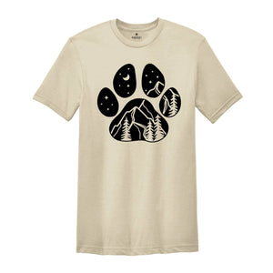 Paws Mountain Shirt, Simple Mountain Tee, Hiking Tee, Aesthetics T-Shirt, Dog and Natural Lover, Dog Mom Gift