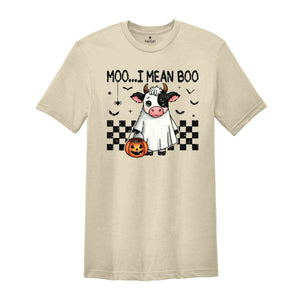 Moo I Mean Boo Shirt, Cute Halloween Shirt, Cow Halloween Shirt, Spooky Vibes Shirt, Cow Lover Shirt, Animal Lover Shirt, Halloween Gift