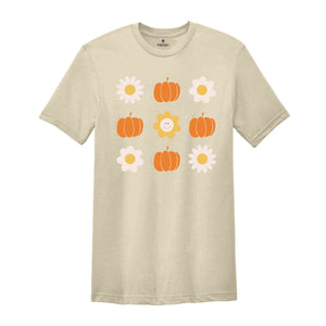 Fall Pumpkin Sunflower T-Shirt, Thanksgiving Shirt, Fal Shirt, Autumn Shirt, Pumpkin Lover Shirt, Floral T-Shirt