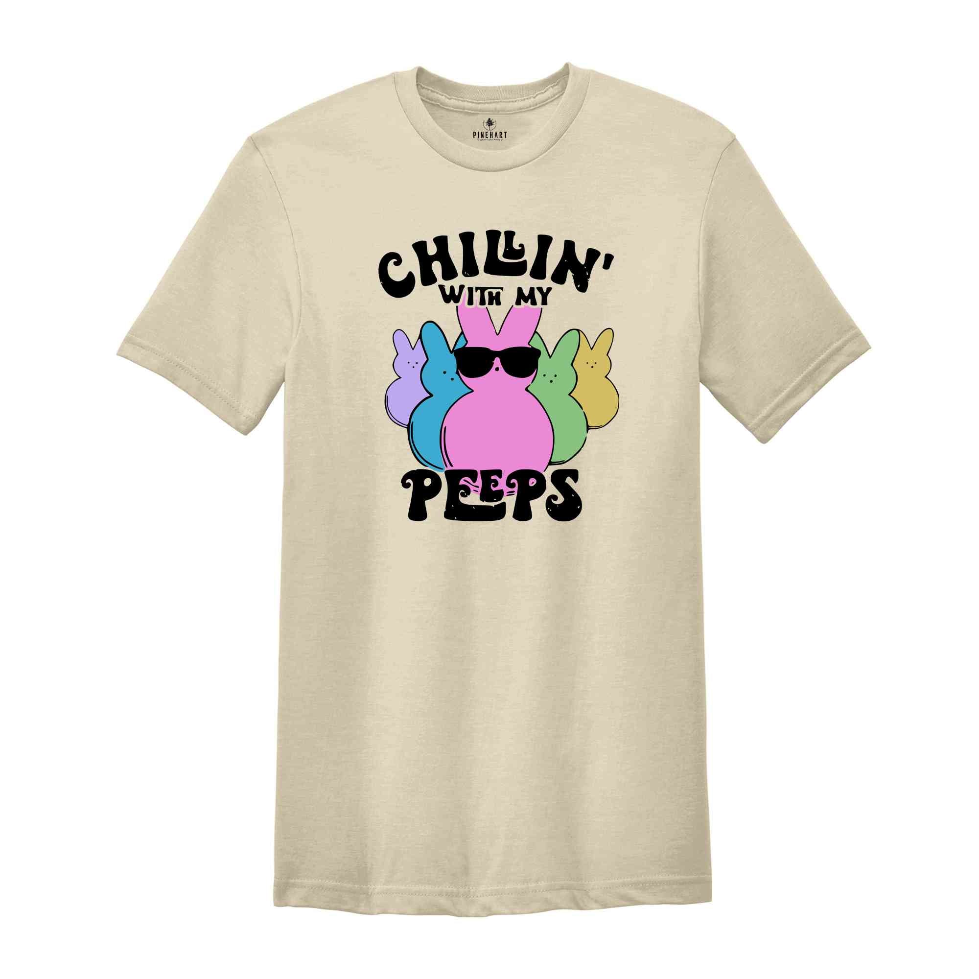 Chillin’ With My Peeps Shirt, Retro Easter Shirt, Easter Shirt, Cute Easter Shirt, Bunny Shirt, Easter 2024 shirt, Trendy Easter