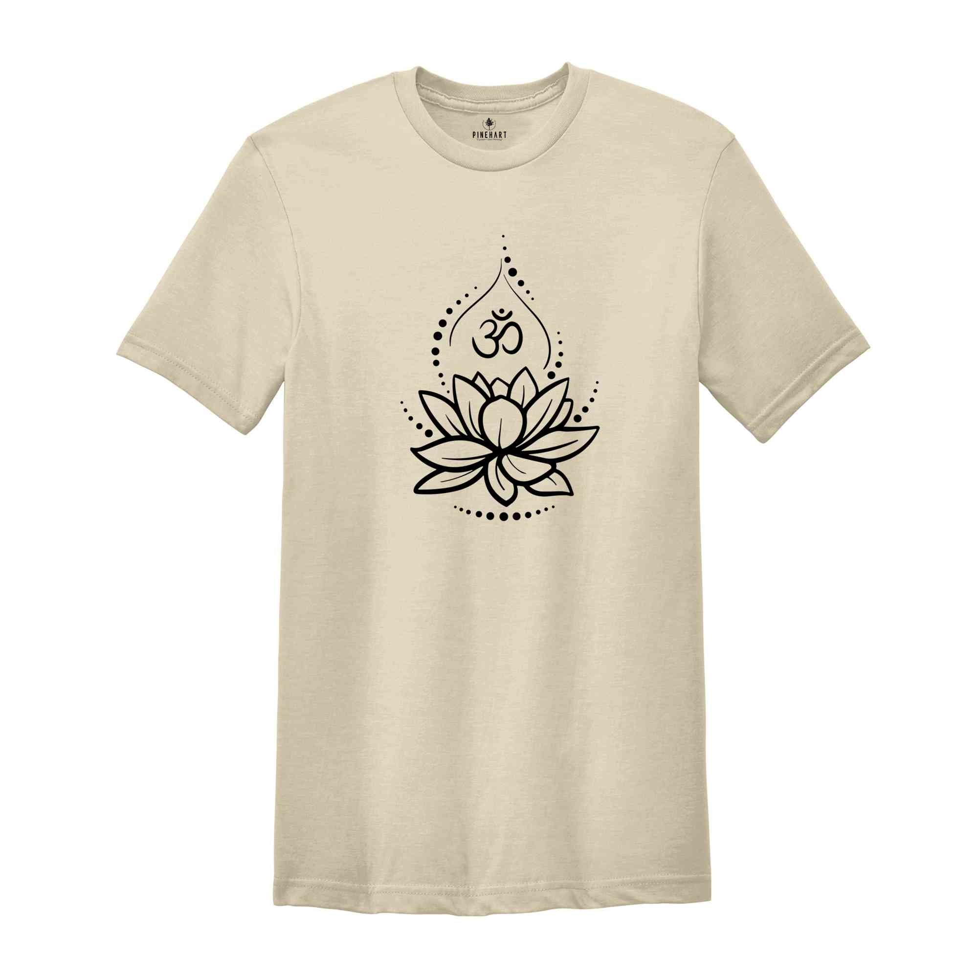 Lotus Flower TShirt, Yoga Graphic Tees, Meditation Shirt, Spiritual T-Shirt, Yoga Lover Shirt, Boho Style Shirt, Gift for Her