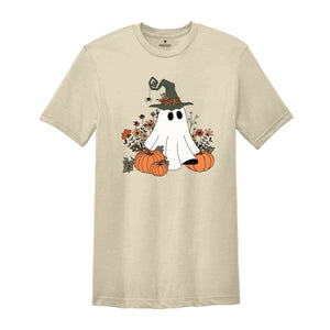 Retro Halloween Pumpkin Shirt, Vintage Floral Halloween Shirt, Retro Ghost Shirt, Vintage Ghost Shirt, Halloween Gifts