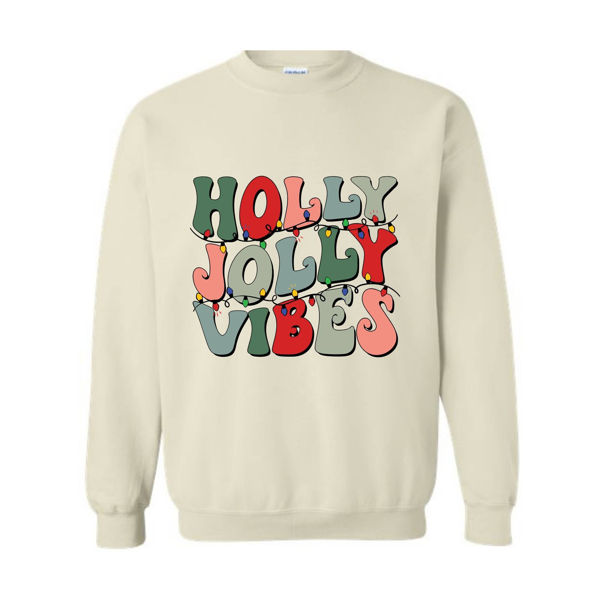 Holly Jolly Vibes Sweatshirt, Retro Christmas Sweatshirt, Christmas Vibes Sweatshirt, Groovy Christmas Sweatshirt, Christmas Vacation