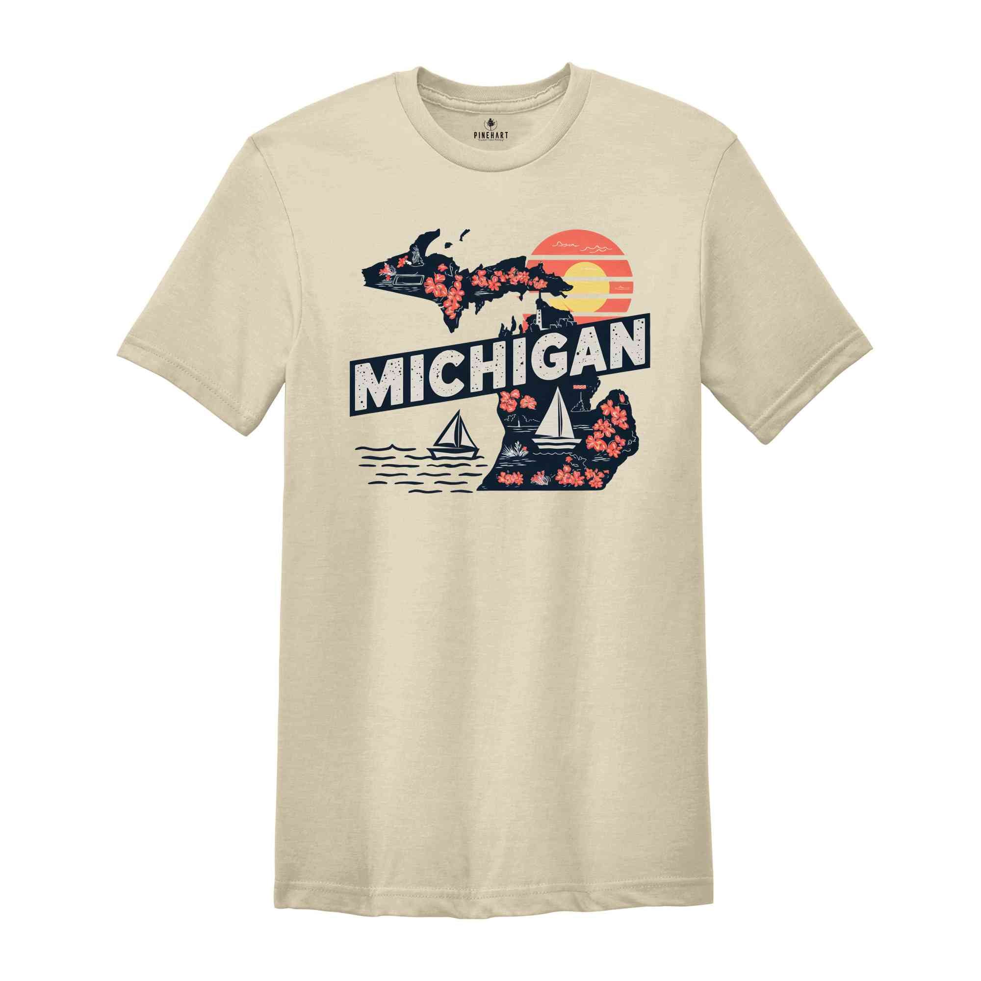 Retro State Of Michigan Shirt, State Of Michigan Shirt, State Shirt, Michigan Shirt, Michigan Lover Shirt, Family Trip Shirt, Travel Shirt