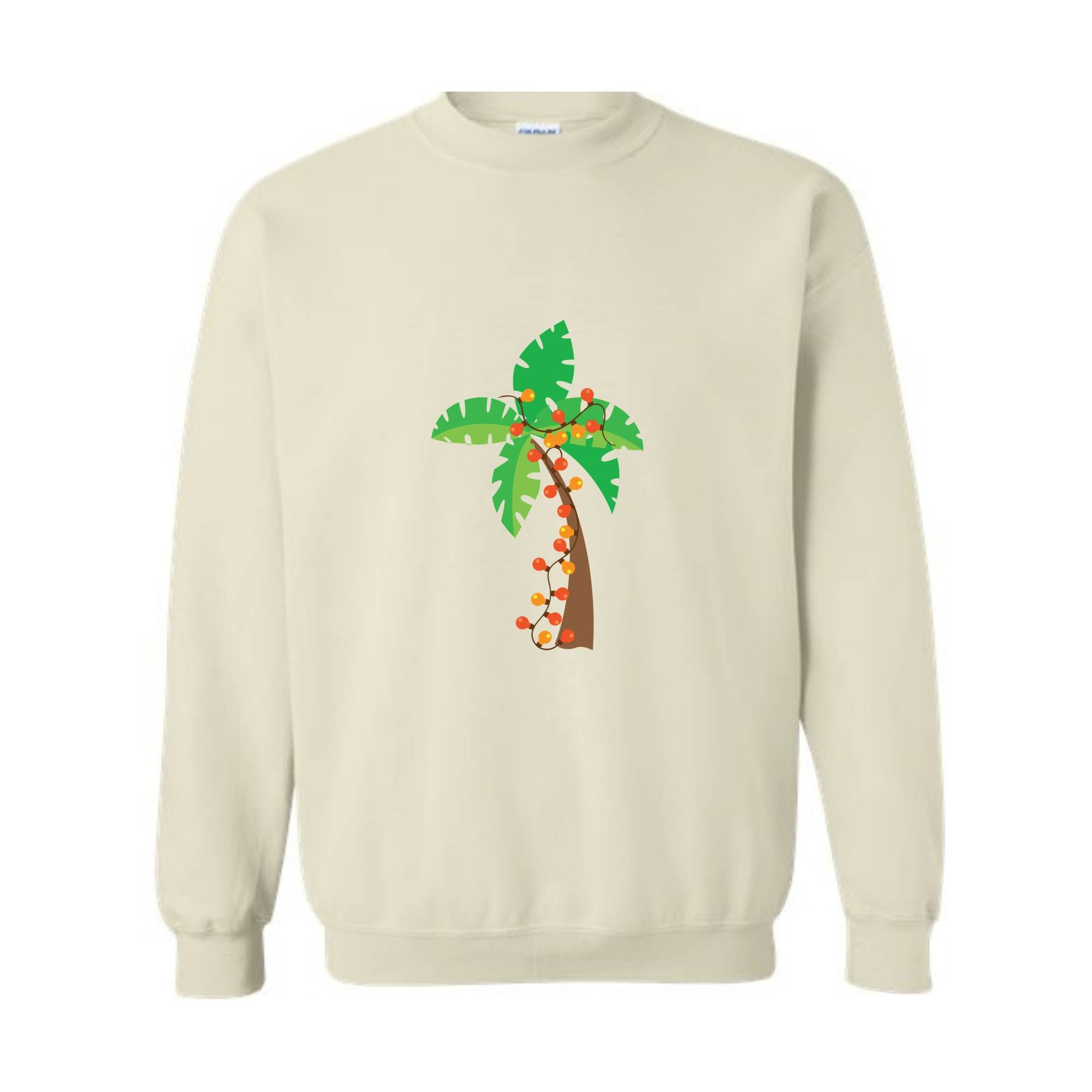 Christmas Palm Tree Sweatshirt, Tropical Xmas Sweatshirt, Florida Christmas Sweatshirt, Beach Aloha Christmas Sweatshirt, Hawaiian Sweater