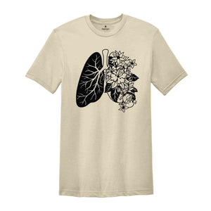 Anatomical Lung Shirt, Therapist Shirt, Floral Lungs Shirt, Respiratory Shirt, Nurse Shirt, Lung T-Shirt, Breathe Shirt