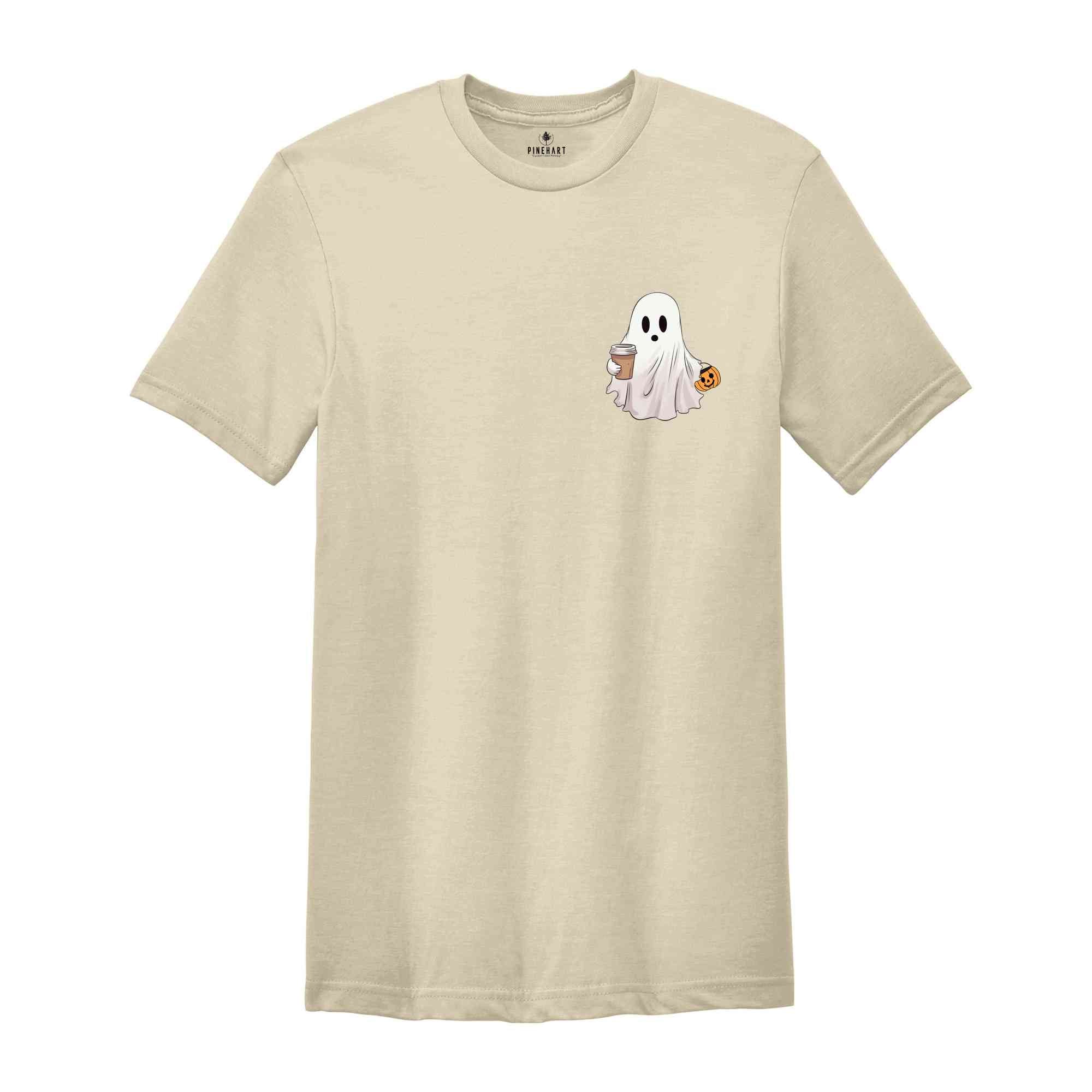 Cute Spooky Coffee Shirt, Womens Ghost Shirt, Spooky Season, Fall Coffee Lover Shirt, Halloween Party Shirt, Funny Ghost Shirts