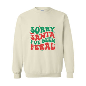 Sorry Santa I've Been Feral Sweatshirt, Funny Christmas Sweatshirt, Christmas Vibes Sweater, Cute Christmas Sweatshirt