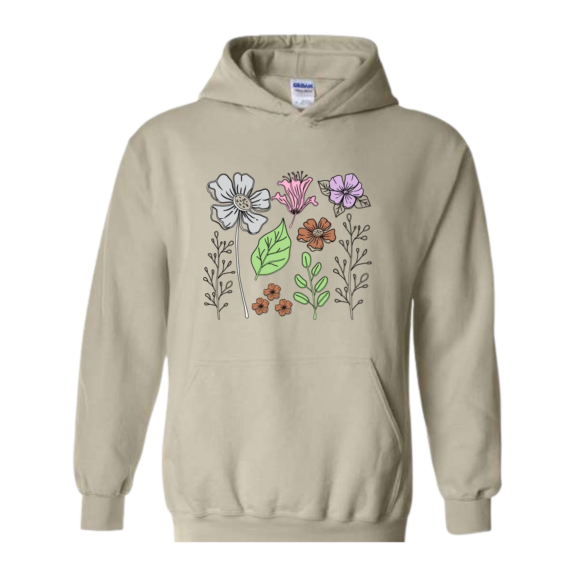 Boho Flower Sweatshirt Flowers Lovers Sweater Women Floral Minimalist Sweater Flower Print Sweatshirt Woman Gift Flower Sweatshirt