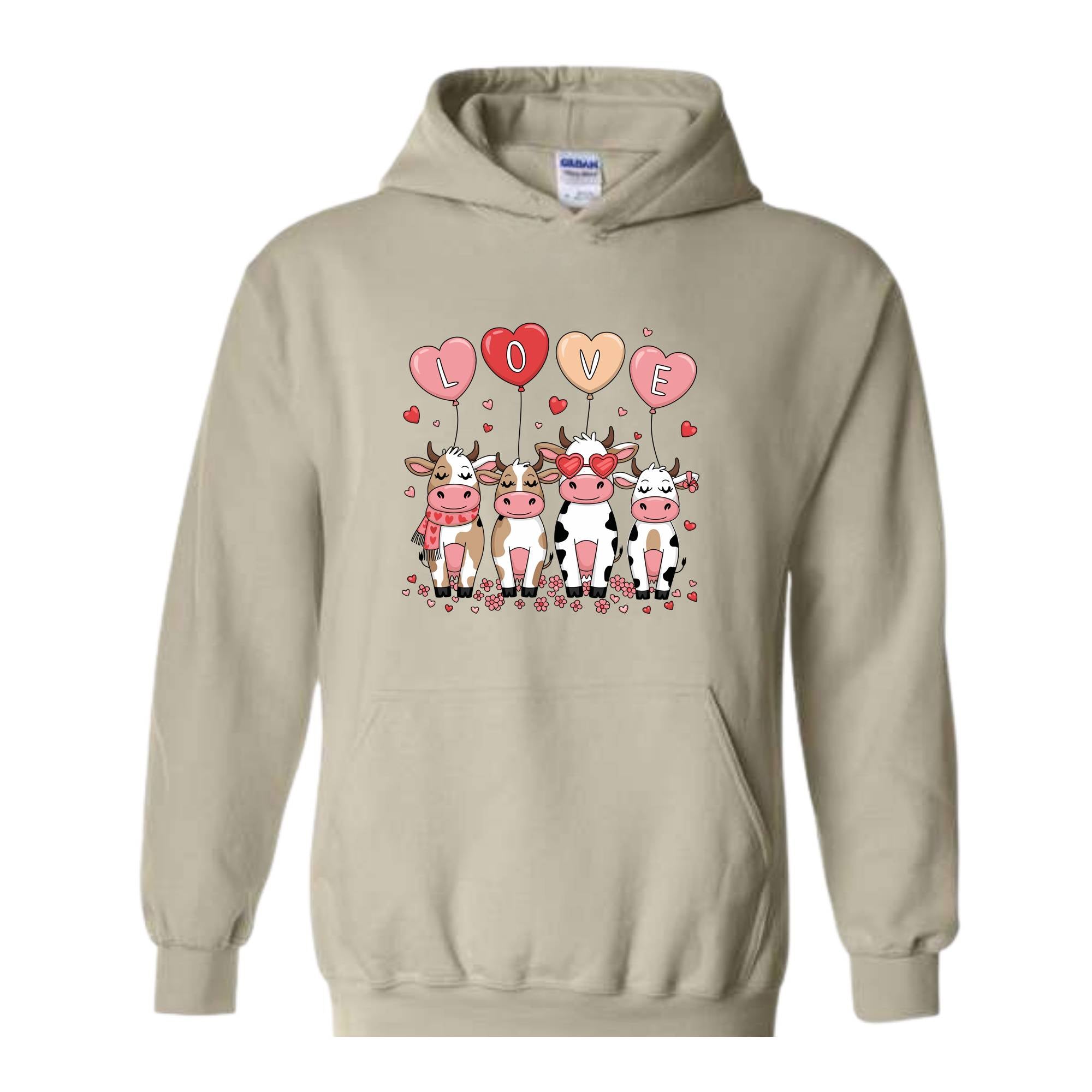 Cow Valentines Sweatshirt, Cow Lover Gift, Valentines Day Hoodie, Cow Hoodie, Valentines Day Hoodie, XOXO Hoodie, Love Sweatshirt