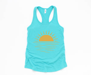 Sun Tank Top, Sunshine Tank Top, Summer Shirt For Lady, Beach Tank Top, Summer Positive Vibes Shirt, Ocean Tank Top