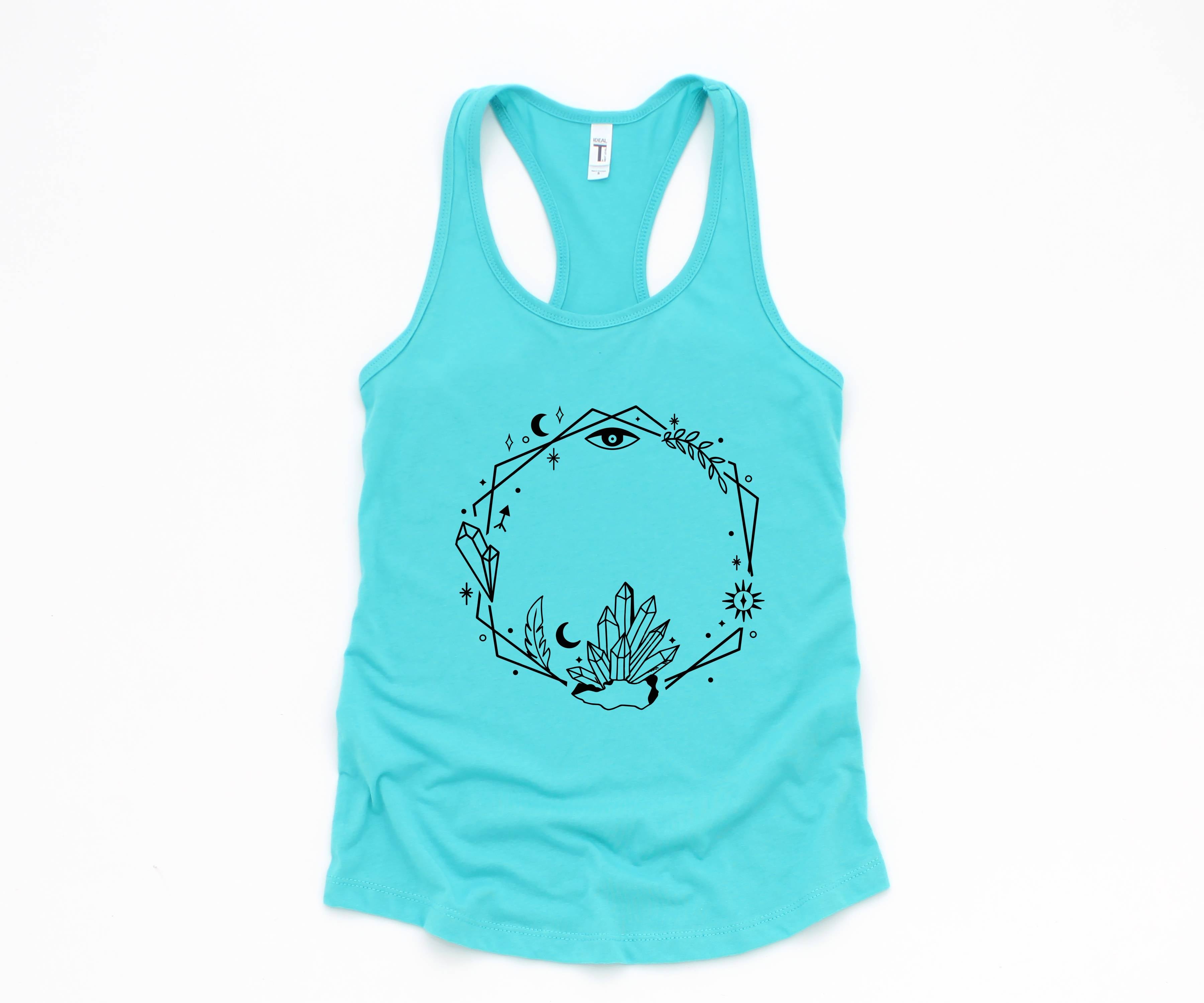 Wreath Tank Top, Witch Lover Tank Top, Crystal Tank Top, Mystic Tank Top, Spiritual Tank Top, Mystical Tank Top