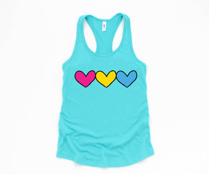 Pansexual Big Hearts Tank Top, Pansexual Pride, Pan Tank Top, Pansexual Rights, Pansexual Gift Ideas, Pansexual Tank Top