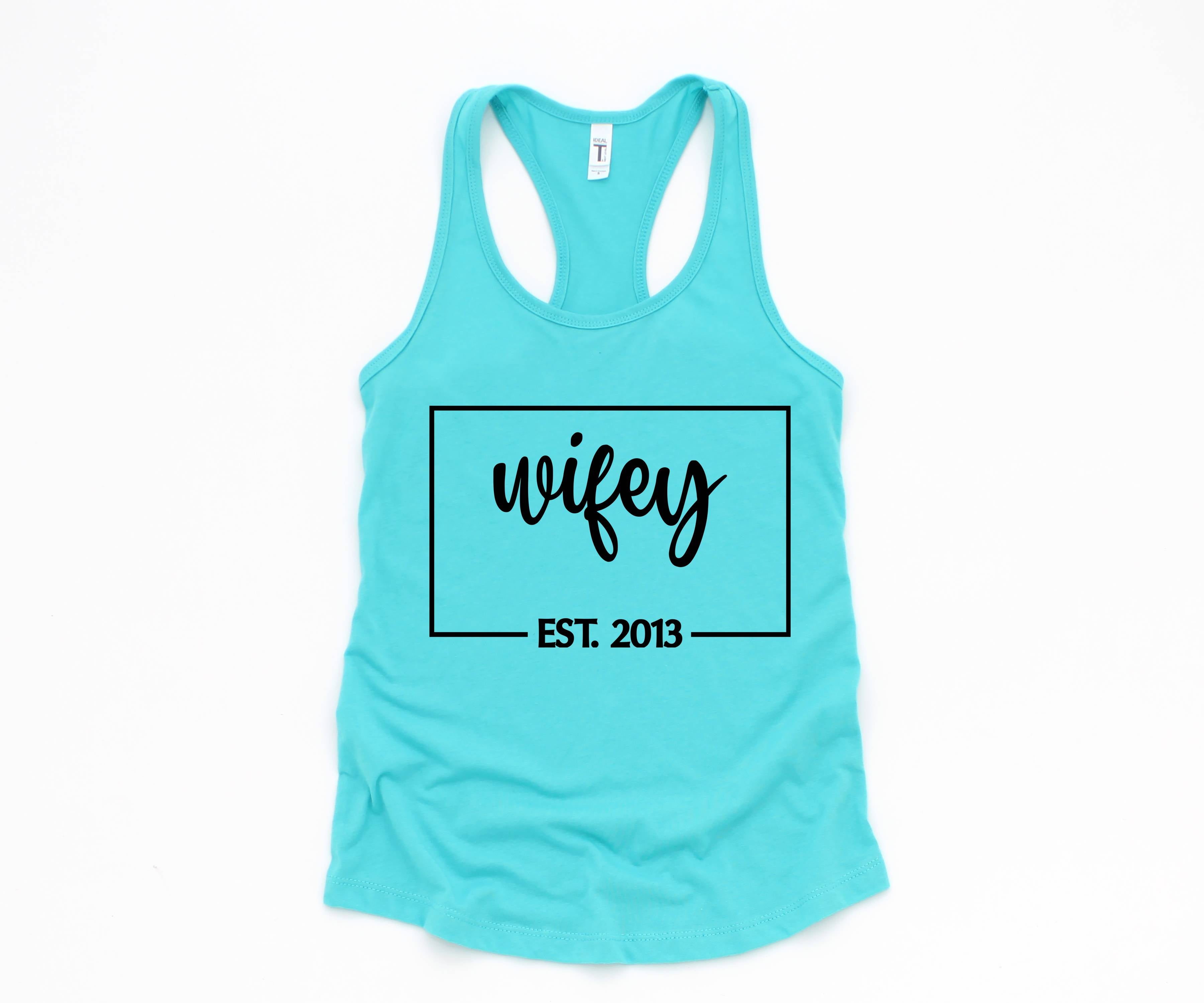 Wifey Est Tank Top, Engagement Gift, Honeymoon Tank Top, Just Married Shirt, Engagement Tank Top, Wifey Custom Tank Top