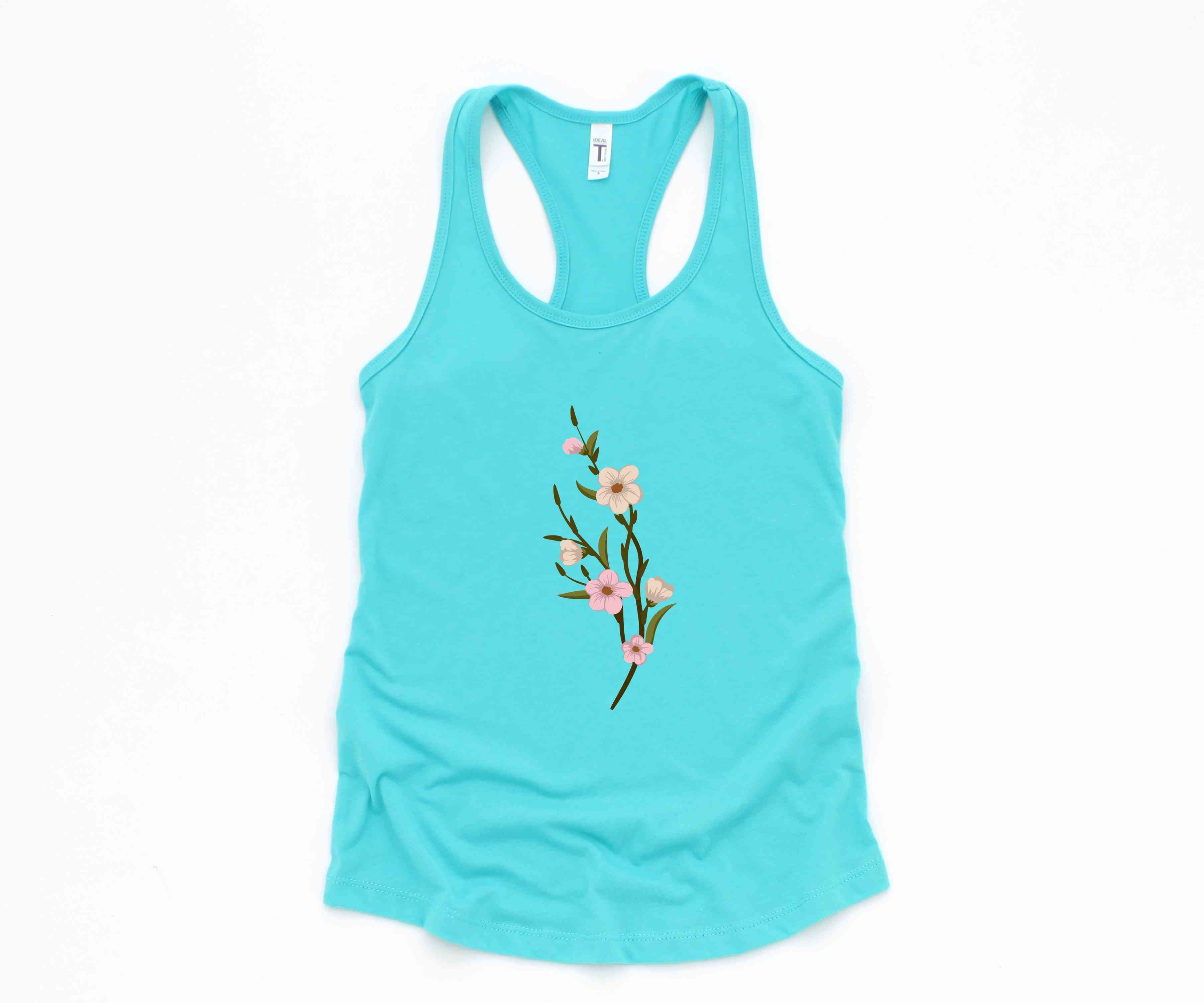 Flowers Tank Top, Trans Pride, Trans Rights, Subtle Trans Tank Top, Cool Trans Shirt, Trans Tank Top, Cute Trans Gift